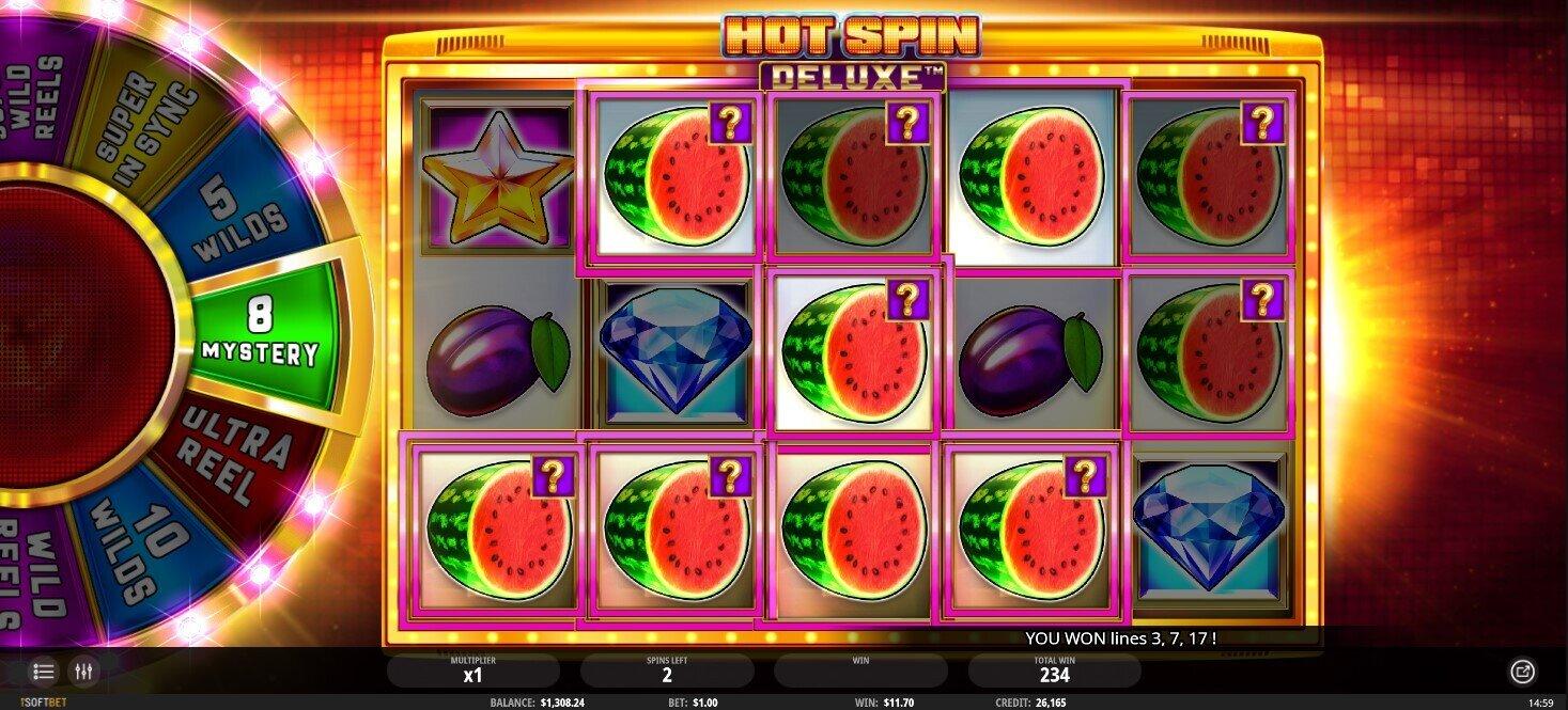 Hot Spin Deluxe Free Spins Mystery Symbols