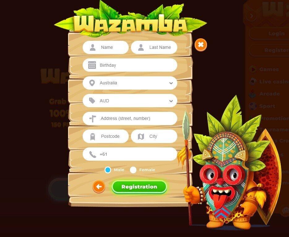 Wazamba Casino Account Registration 3