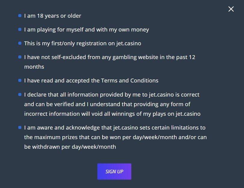 Jet Casino Sign Up 2